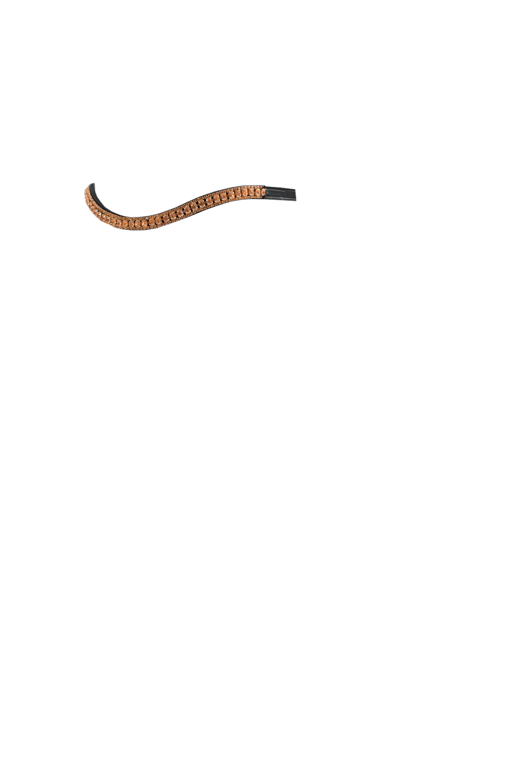 Rose Gold Thin Crystal Wave - Black Browband