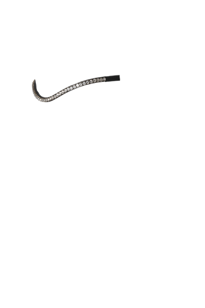Single Row Thin Crystal Wave - Black Browband