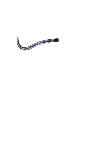 Zephyr Blue Thin Crystal Wave - Black Browband