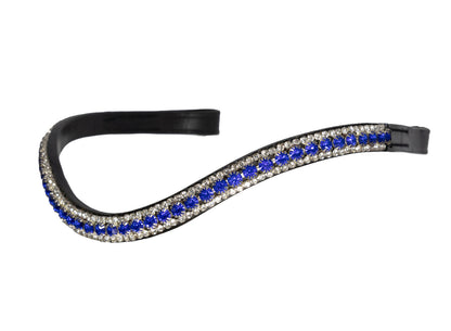 Zephyr Blue Thin Crystal Wave - Black Browband