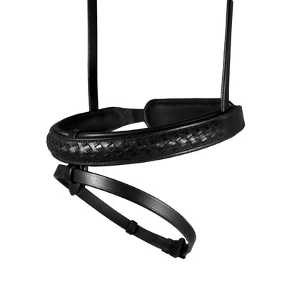 STRAIGHT PLAITED CONVERTER EVENTER - BLACK SNAFFLE / DOUBLE NOSEBAND