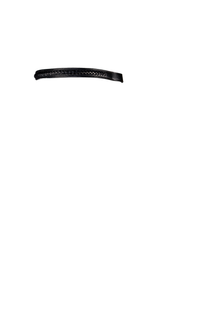 AMANDA PLAITED STRAIGHT - BLACK BROWBAND - Flexible Fit Equestrian Australia