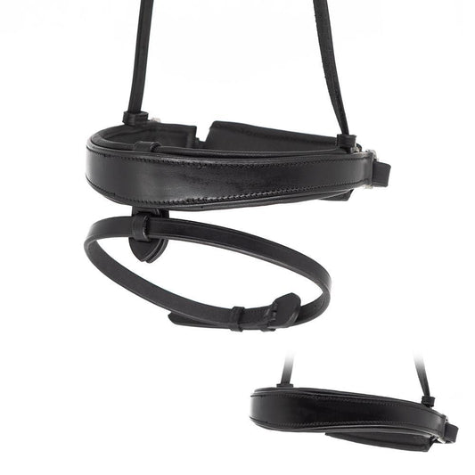 ANATOMICAL FLAT PLAIN CONVERTER CRANK - BLACK SNAFFLE/DOUBLE NOSEBAND - Flexible Fit Equestrian Australia