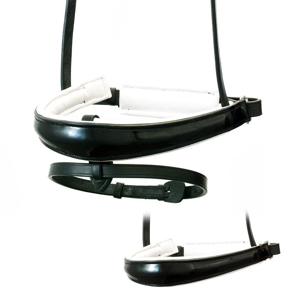 ANATOMICAL RAISED PATENT WHITE PADDED CONVERTER CRANK - BLACK SNAFFLE/DOUBLE NOSEBAND - Flexible Fit Equestrian Australia
