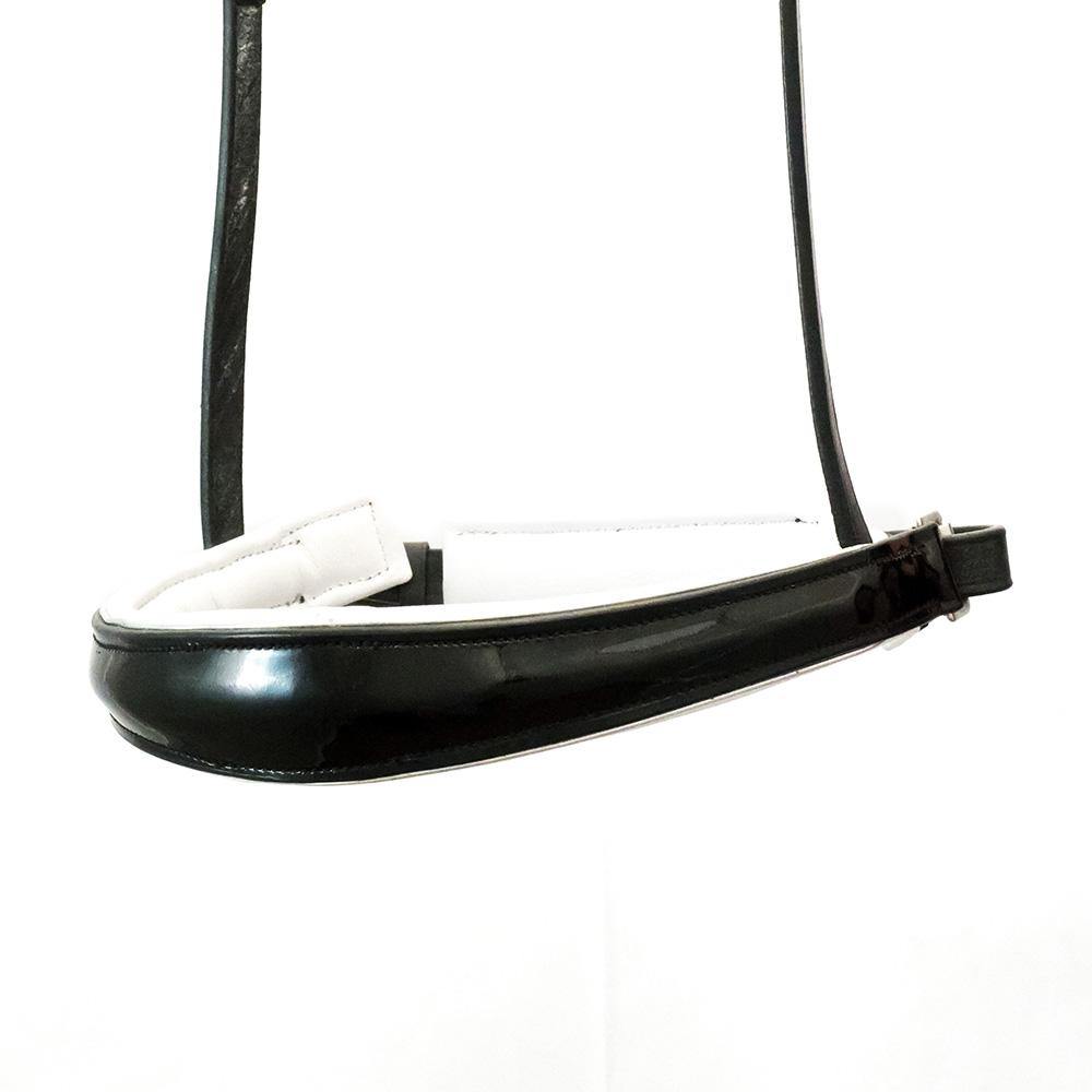 ANATOMICAL RAISED PATENT WHITE PADDED CONVERTER CRANK - BLACK SNAFFLE/DOUBLE NOSEBAND - Flexible Fit Equestrian Australia