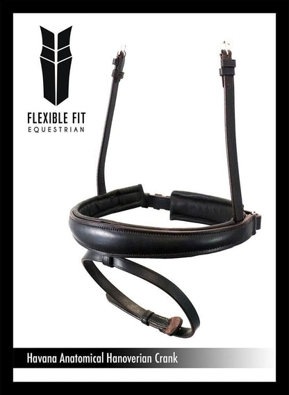 ANANTOMICAL RAISED PLAIN HANOVERIAN CRANK - HAVANA NOSEBAND - Flexible Fit Equestrian Australia