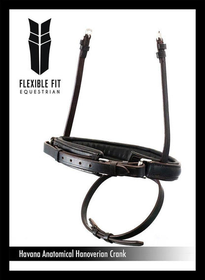 ANANTOMICAL RAISED PLAIN HANOVERIAN CRANK - HAVANA NOSEBAND - Flexible Fit Equestrian Australia