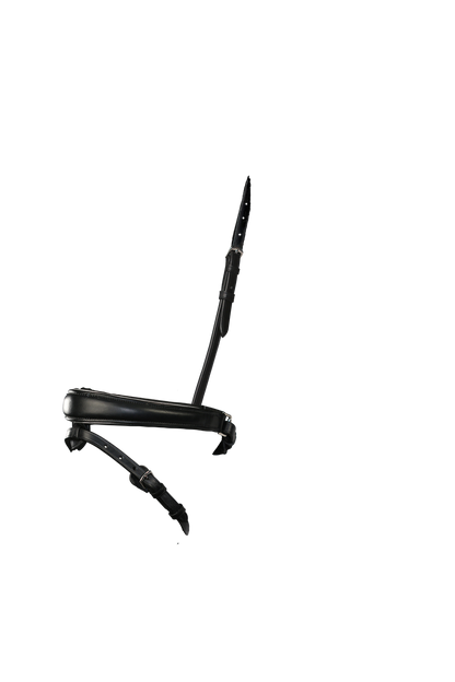 ANATOMICAL RAISED SILVER PIPE CONVERTER CRANK - BLACK SNAFFLE/DOUBLE NOSEBAND - Flexible Fit Equestrian Australia