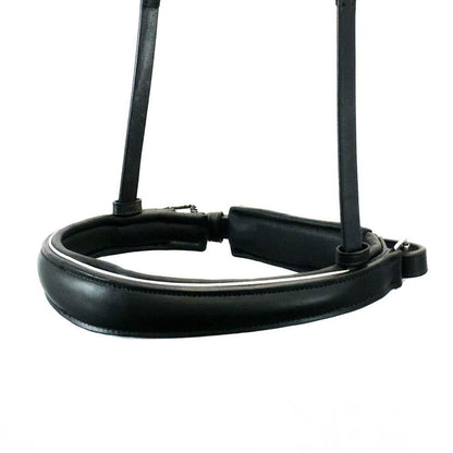 ANATOMICAL RAISED SILVER PIPE CONVERTER CRANK - BLACK SNAFFLE/DOUBLE NOSEBAND - Flexible Fit Equestrian Australia