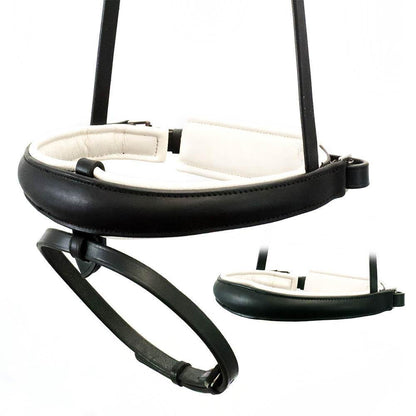 ANATOMICAL RAISED WHITE PADDED CONVERTER CRANK - BLACK SNAFFLE/DOUBLE NOSEBAND - Flexible Fit Equestrian Australia
