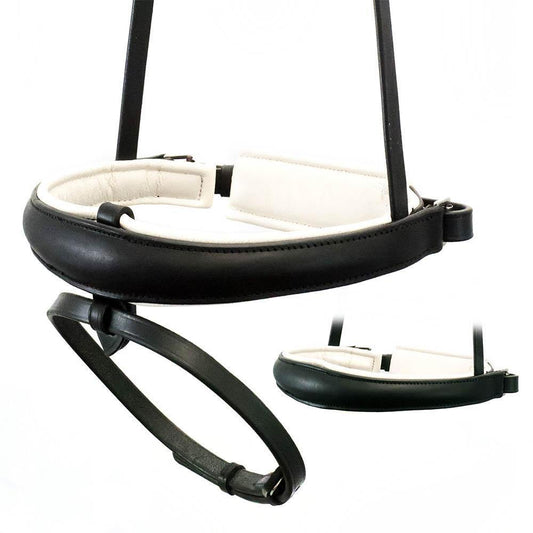 ANATOMICAL RAISED WHITE PADDED CONVERTER CRANK - BLACK SNAFFLE/DOUBLE NOSEBAND - Flexible Fit Equestrian Australia
