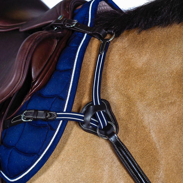 AR 5 Point Leather Breastplate - Havana - Flexible Fit Equestrian Australia