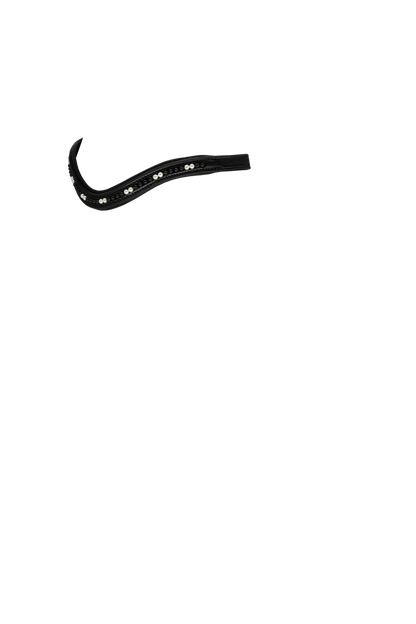 BLACK MYSTIC WITH DOUBLE CREAM PEARL WAVE - BLACK BROWBAND - Flexible Fit Equestrian Australia
