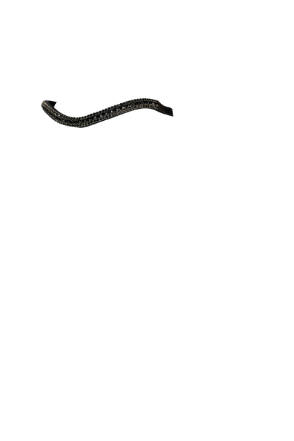 BLACK ON BLACK WAVE - BLACK BROWBAND - Flexible Fit Equestrian Australia
