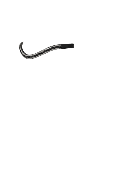 Black Pearl with Clear Crystal Wave - Black Browband - Flexible Fit Equestrian Australia