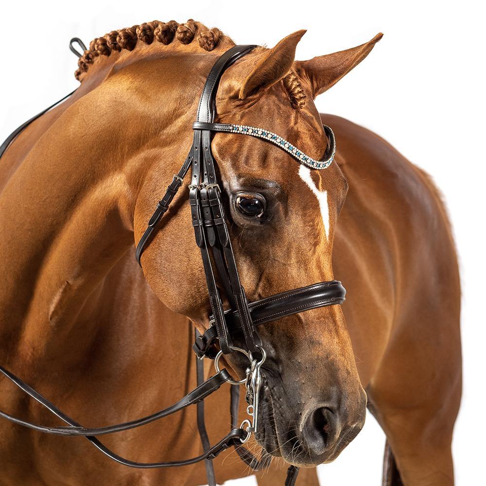 BRI007 HAVANA GEL DOUBLE DRESSAGE BRIDLE