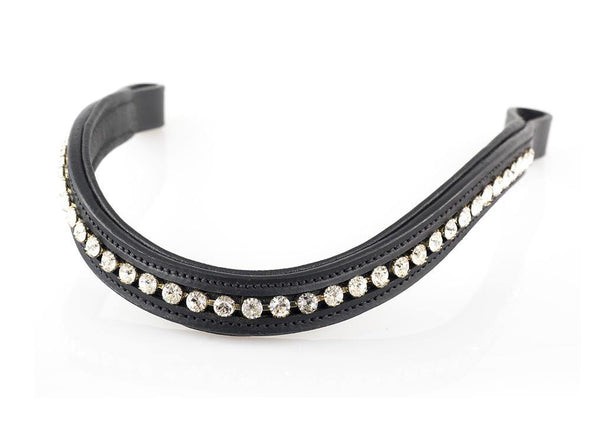CLEAR CRYSTAL MID THIN WAVE - BLACK BROWBAND - Flexible Fit Equestrian Australia