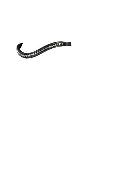 CLEAR CRYSTAL MID THIN WAVE - BLACK BROWBAND - Flexible Fit Equestrian Australia