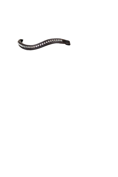 CLEAR CRYSTAL MID THIN WAVE - HAVANA BROWBAND - Flexible Fit Equestrian Australia