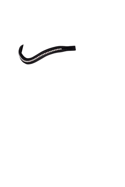 CREAM AND DOUBLE ROSE PEARL WAVE - BLACK BROWBAND - Flexible Fit Equestrian Australia