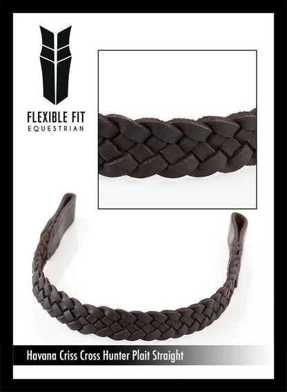 CRISS CROSS PLAIT - HAVANA BROWBAND - Flexible Fit Equestrian Australia