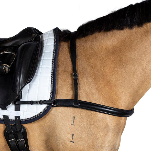 Dressage Black Straight Breastplate - Flexible Fit Equestrian Australia