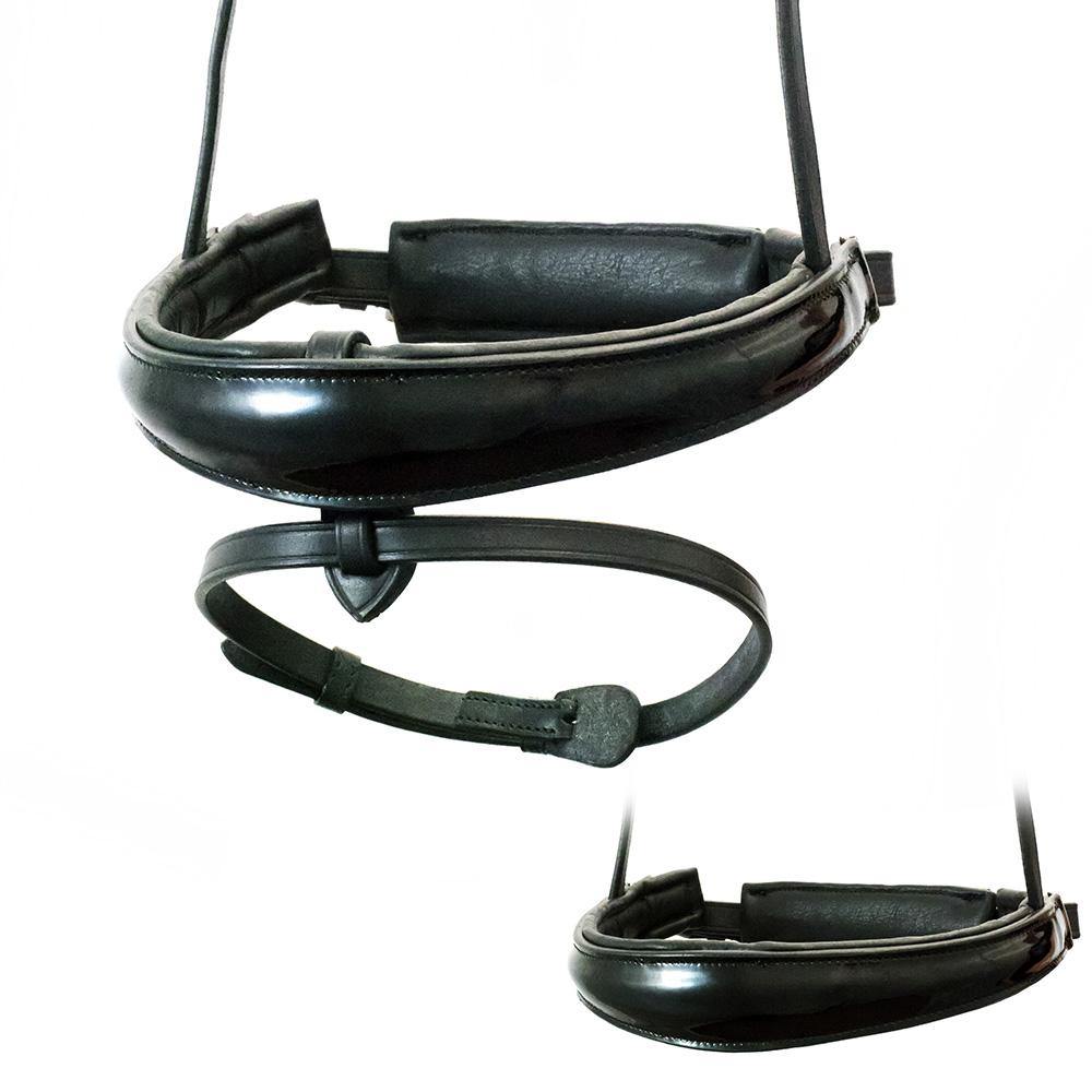 EXTRA WIDE ANATOMICAL RAISED PATENT CONVERTER CRANK - BLACK SNAFFLE/DOUBLE NOSEBAND - Flexible Fit Equestrian Australia