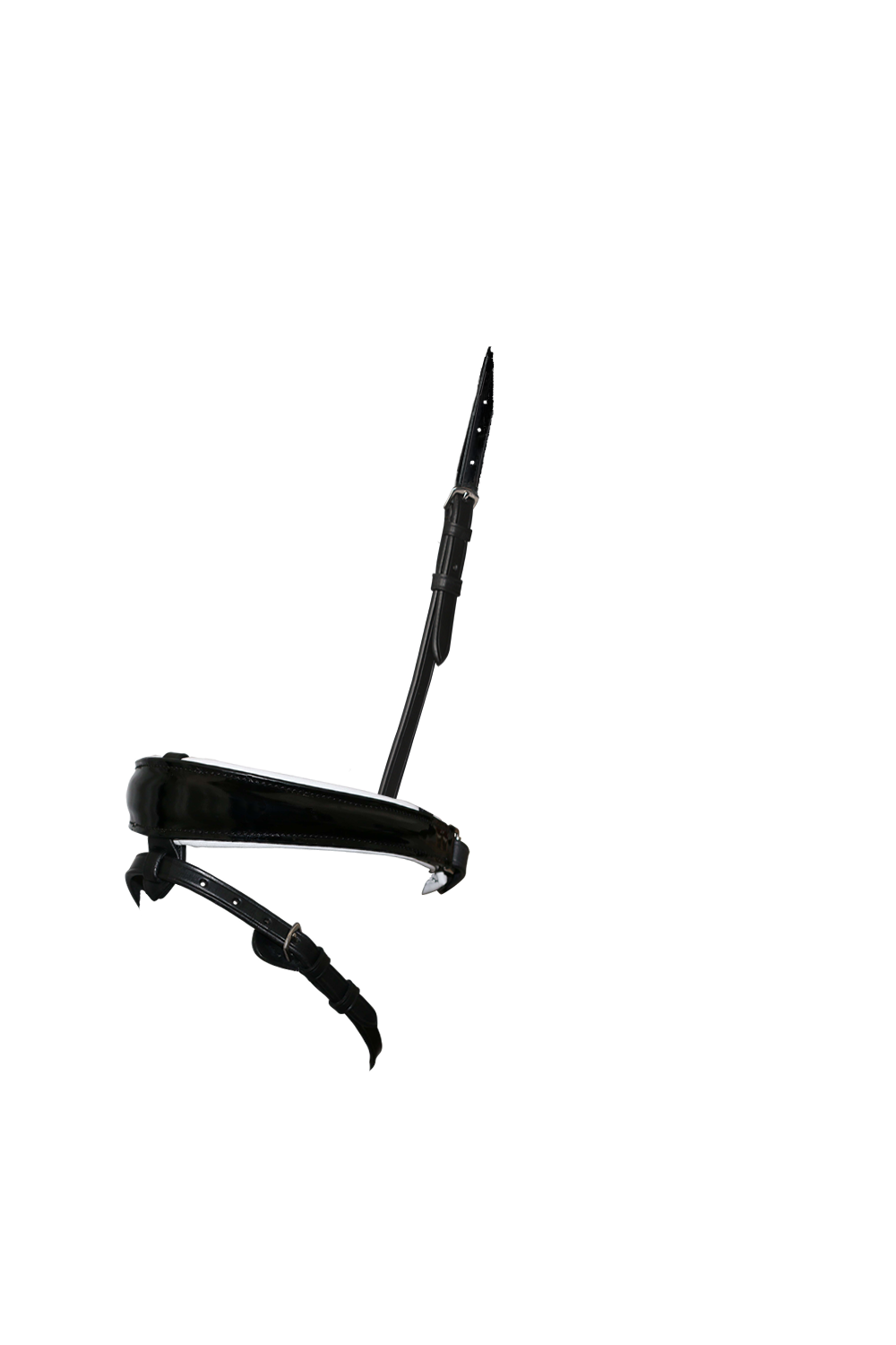 EXTRA WIDE ANATOMICAL RAISED PATENT WHITE PADDED CONVERTER CRANK - BLACK NOSEBAND - Flexible Fit Equestrian Australia