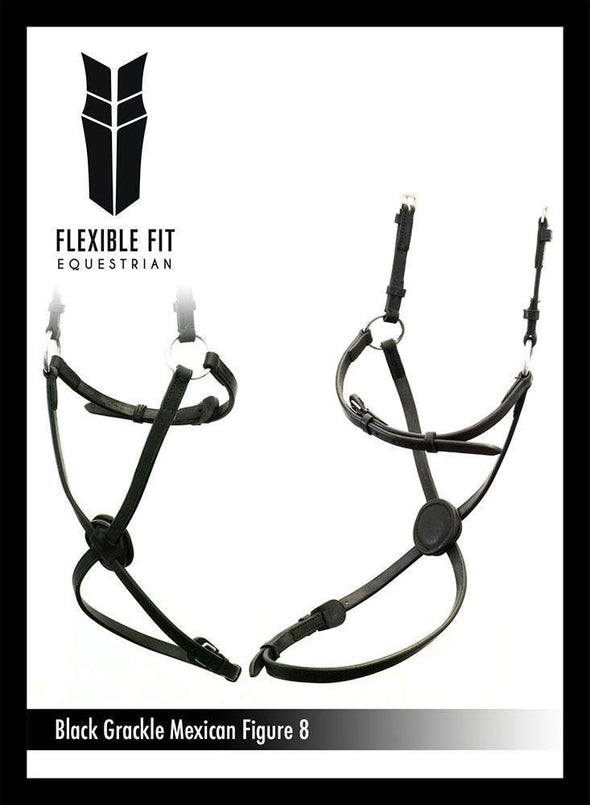 FIGURE 8 - BLACK NOSEBAND - Flexible Fit Equestrian Australia