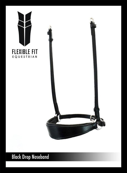 FLAT DROP - BLACK NOSEBAND - Flexible Fit Equestrian Australia