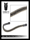 MAIN BLACK GREY AND CLEAR PRINCESS WAVE - BLACK BROWBAND - Flexible Fit Equestrian Australia