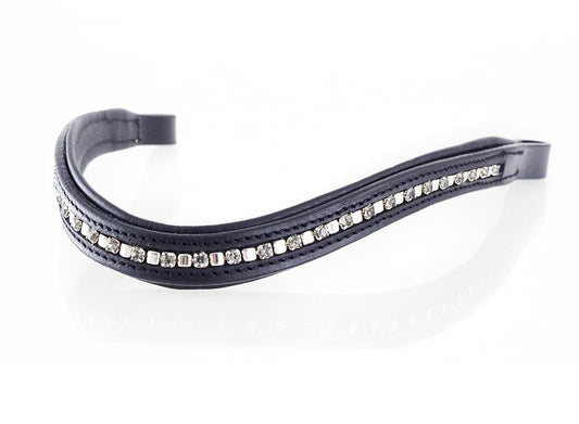 MINI CLINCHER GREY CRYSTAL WAVE - BLACK BROWBAND - Flexible Fit Equestrian Australia