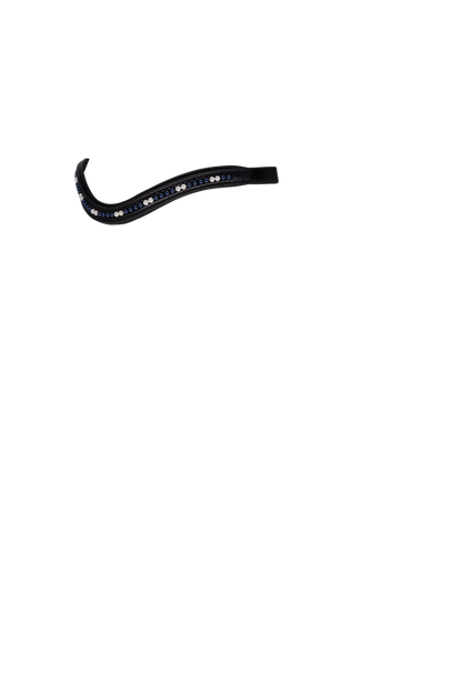 NAVY AND DOUBLE CREAM PEARL WAVE - BLACK BROWBAND - Flexible Fit Equestrian Australia