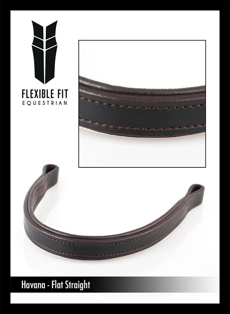 PLAIN FLAT PADDED - HAVANA BROWBAND - Flexible Fit Equestrian Australia