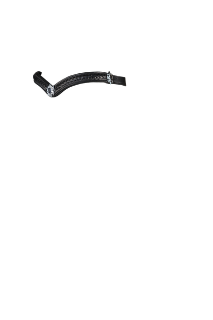 PLAITED WITH SHIELDS V SHAPE - BLACK BROWBAND - Flexible Fit Equestrian Australia