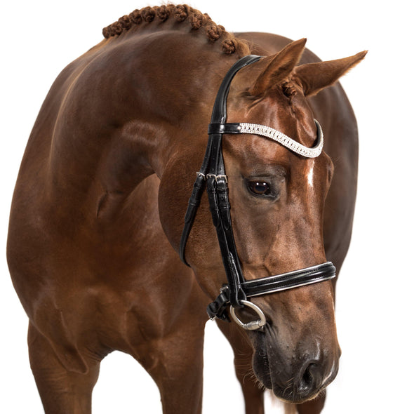Premium Black Snaffle Bridle 'Elegance' - Flexible Fit Equestrian Australia
