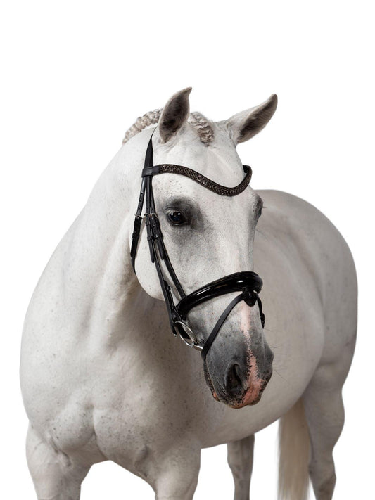 Premium Black Snaffle Bridle 'Shine' - Flexible Fit Equestrian Australia