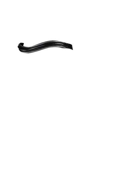 RAISED WAVE SILVER PIPE - BLACK BROWBAND - Flexible Fit Equestrian Australia