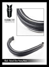 RAISED WAVE SILVER PIPE - BLACK BROWBAND - Flexible Fit Equestrian Australia