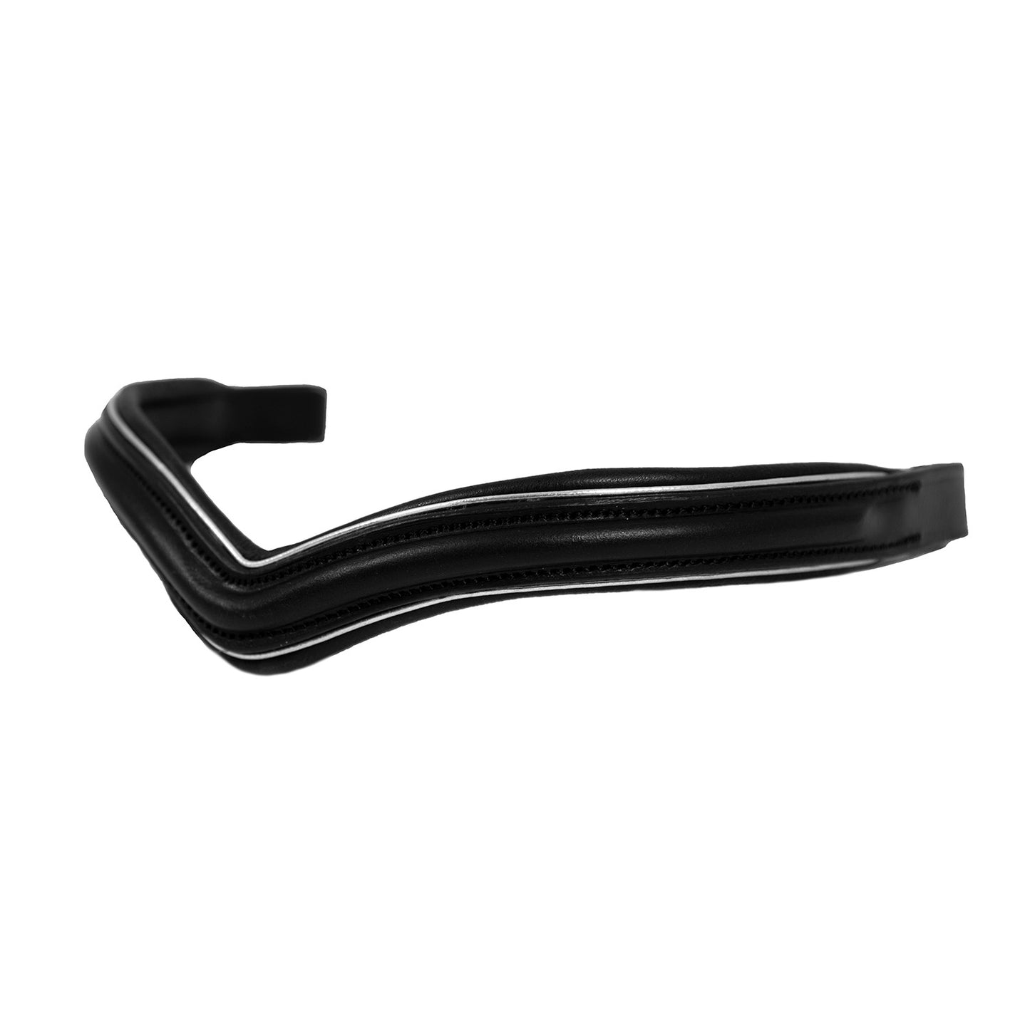 Raised V with Silver Pipe - Black Browband