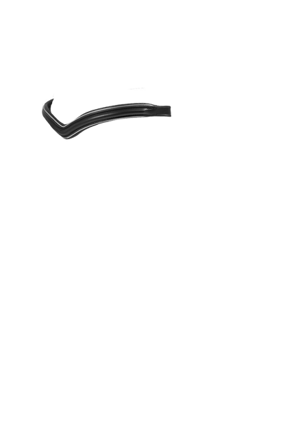 Raised V with Silver Pipe - Black Browband