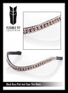ROSE PINK AND CLEAR CRYSTAL THIN WAVE - BLACK BROWBAND - Flexible Fit Equestrian Australia