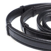 SHOW PADDED LEATHER WITH CONTINENTAL STOPPERS BLACK REINS - Flexible Fit Equestrian Australia