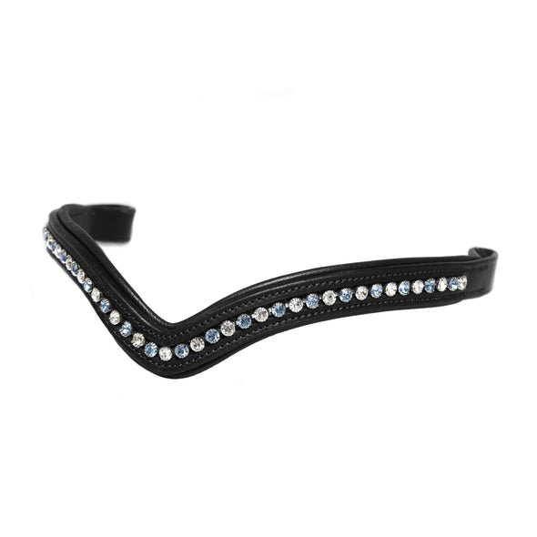 SKY BLUE AND CLEAR V MID THIN - BLACK BROWBAND - Flexible Fit Equestrian Australia