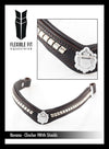S/S CLINCHER V WITH SHIELDS - HAVANA BROWBAND - Flexible Fit Equestrian Australia