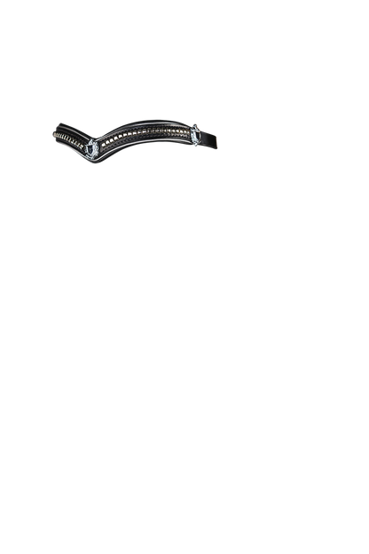 S/S CLINCHER V WITH SHIELDS SILVER PIPING - BLACK BROWBAND - Flexible Fit Equestrian Australia