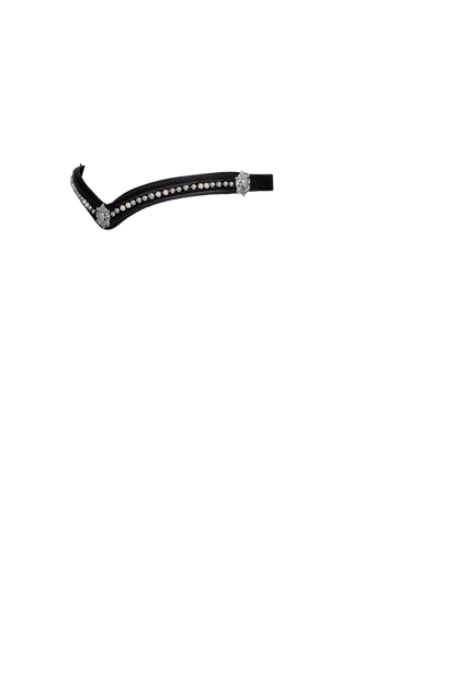 Steel Grey & Cream Pearl V with Shields - Black Browband - Flexible Fit Equestrian Australia