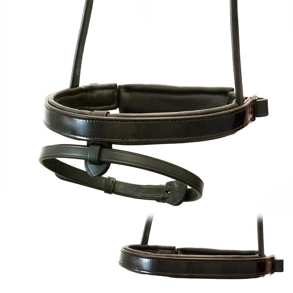 STRAIGHT FLAT PATENT CONVERTER CRANK - HAVANA SNAFFLE/DOUBLE NOSEBAND - Flexible Fit Equestrian Australia