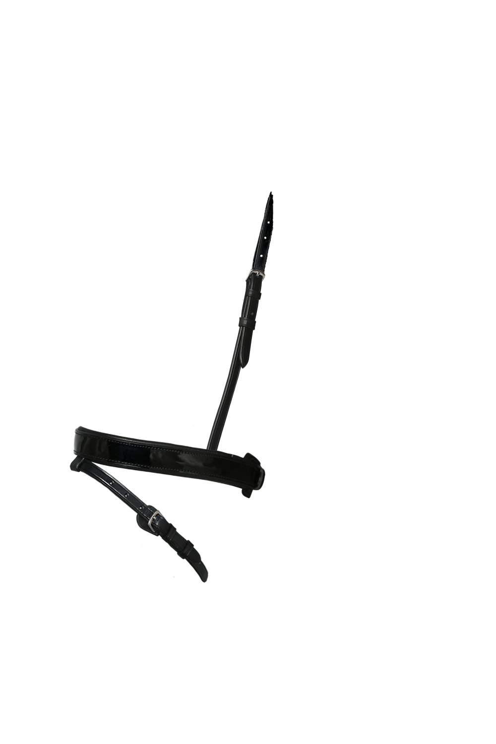 STRAIGHT FLAT PATENT HANOVERIAN EVENTER - BLACK NOSEBAND - Flexible Fit Equestrian Australia
