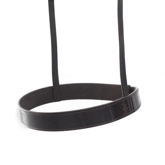 STRAIGHT FLAT PATENT SHOW CAVESSON - HAVANA NOSEBAND - Flexible Fit Equestrian Australia
